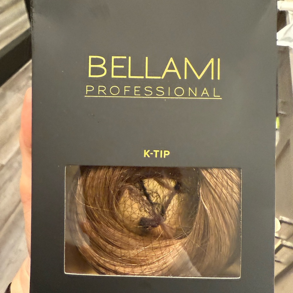 20” Bellami Professional K-Tip 25g Ash Brown #8 Natural Straight Hair Extensions